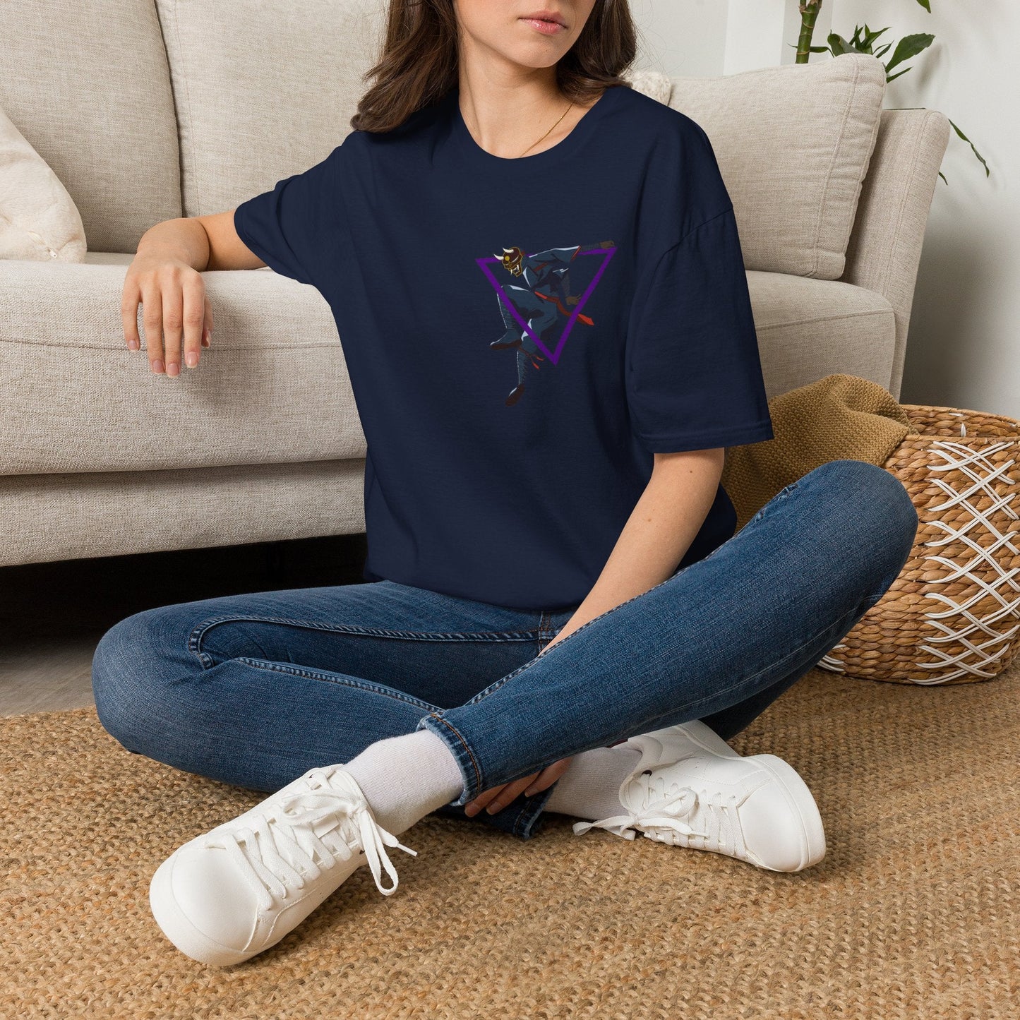 Raven Shadow Anime Graphic T-Shirt in Black, back view