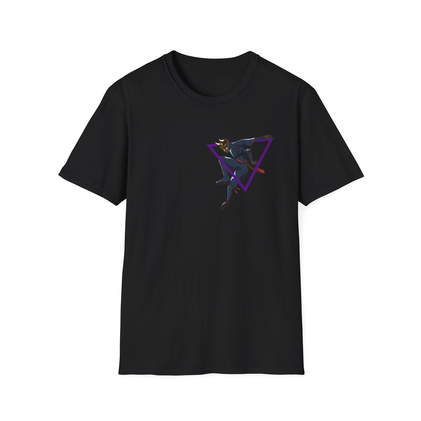 Raven Shadow Anime Graphic T-Shirt in Sport Grey, back view