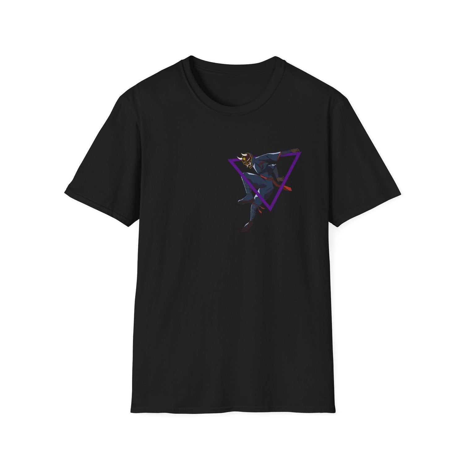 Raven Shadow Anime Graphic T-Shirt in Sport Grey, back view