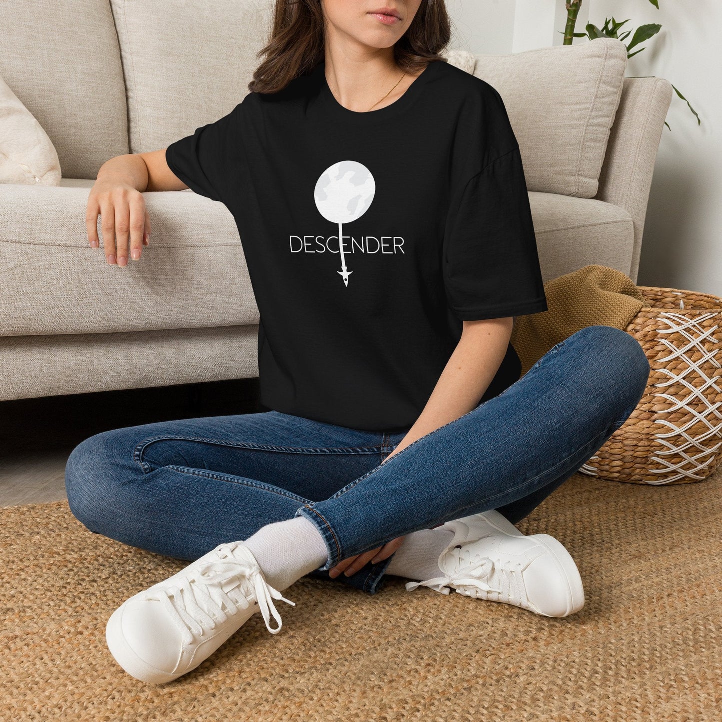 Descender Moon T-Shirt in Black, front view