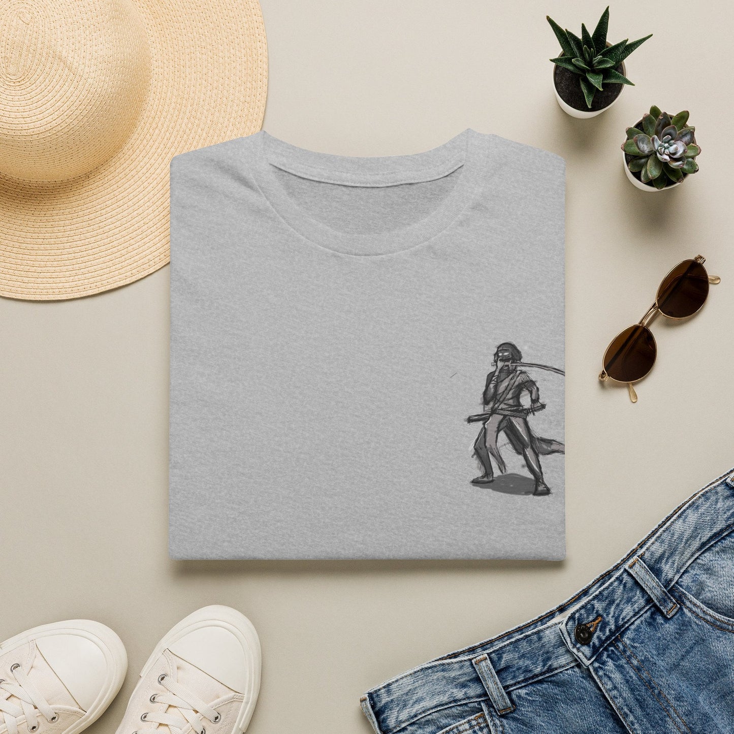 Pirate Skull & Swords T-Shirt in Navy, close-up of chest graphic