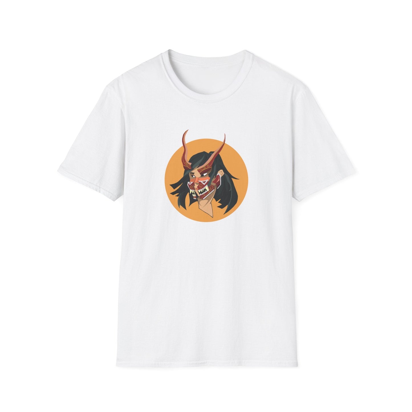 Demon Hannya Mask T-Shirt in Red, lifestyle photo