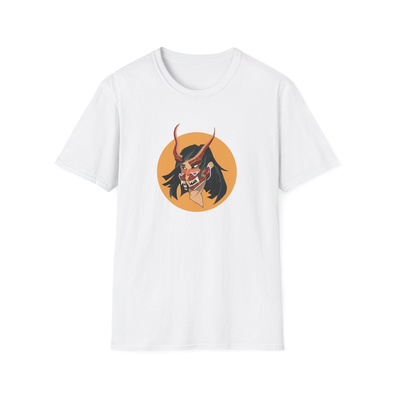 Demon Hannya Mask T-Shirt in Red, lifestyle photo