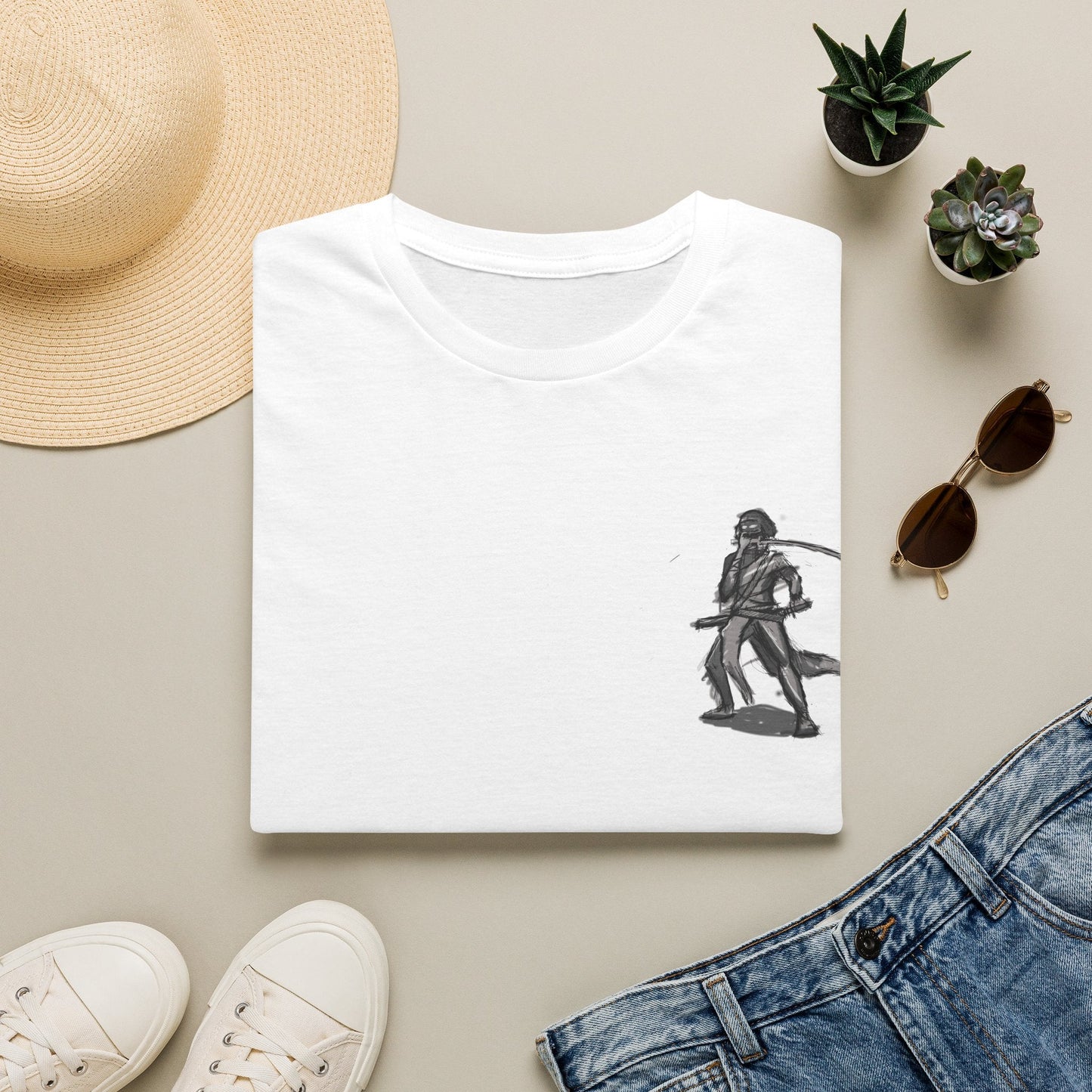 Pirate Skull & Swords T-Shirt in Navy, front view