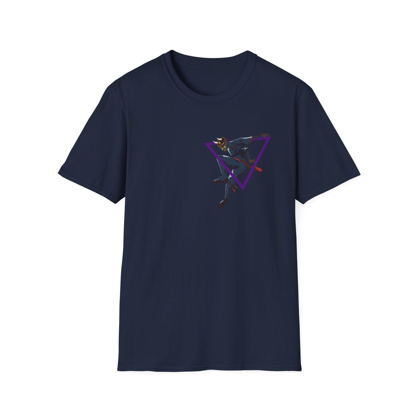 Raven Shadow Anime Graphic T-Shirt in Black, close-up of chest graphic