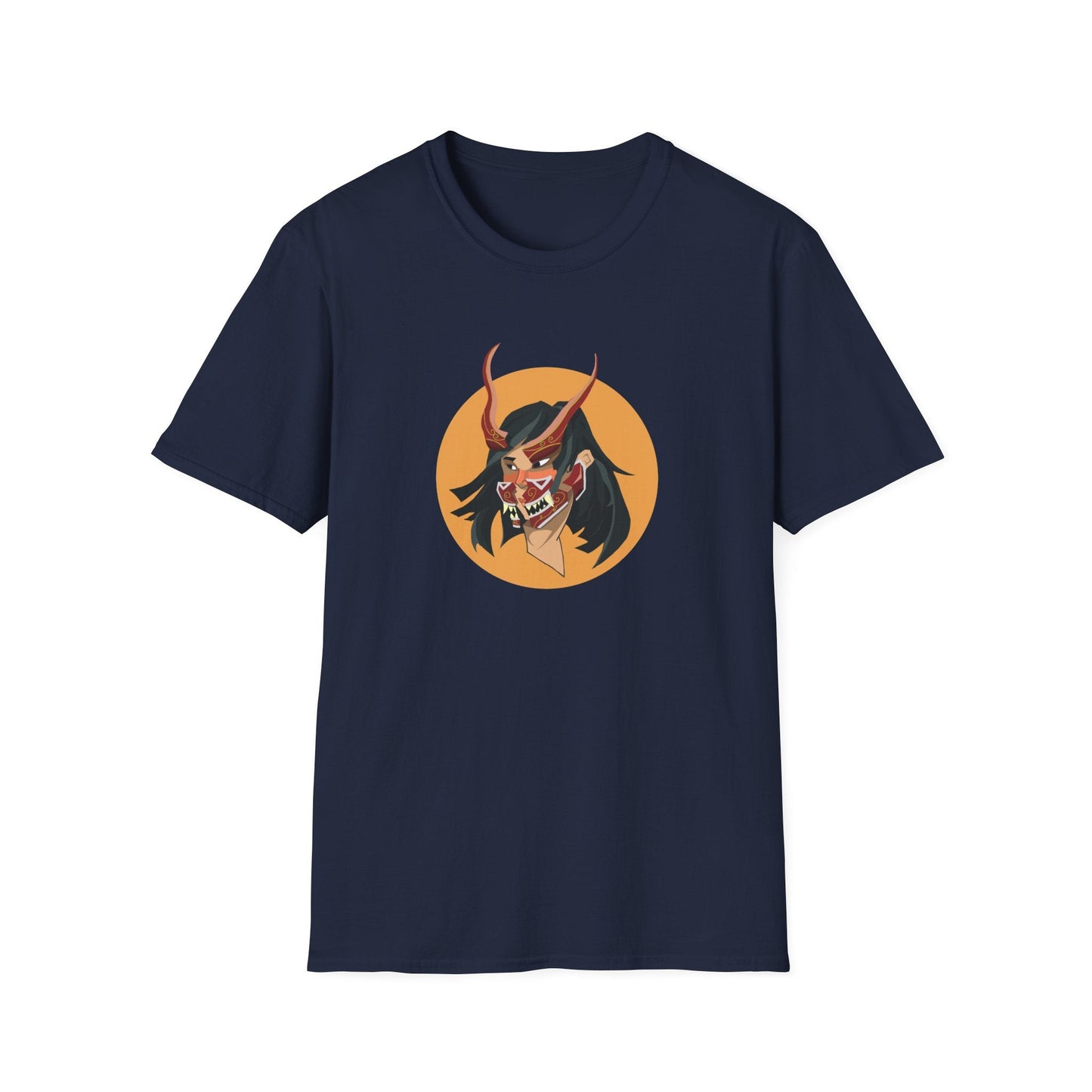 Demon Hannya Mask T-Shirt in Black, lifestyle photo