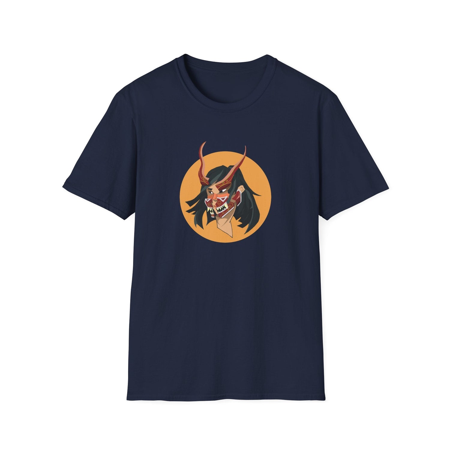 Demon Hannya Mask T-Shirt in Black, lifestyle photo