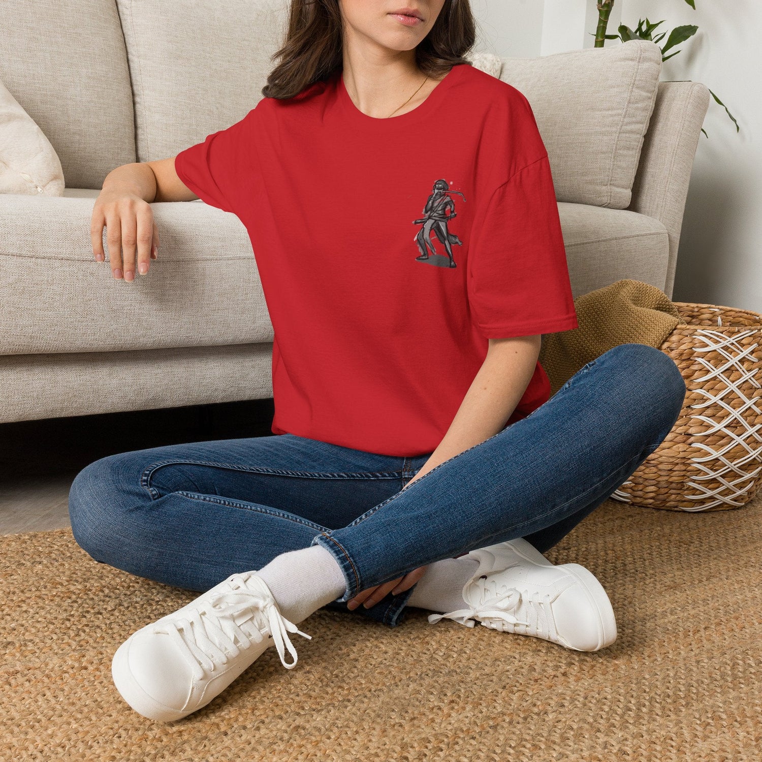 Pirate Skull & Swords T-Shirt in Heather Royal, back view