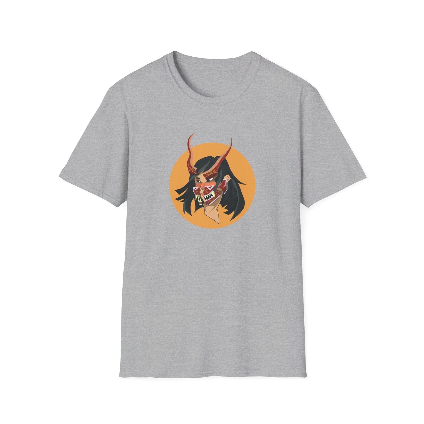 Demon Hannya Mask T-Shirt in White, back view