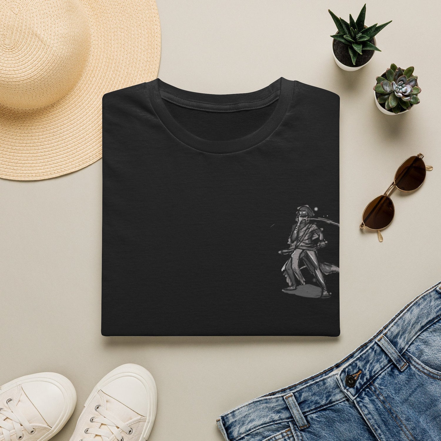 Pirate Skull & Swords T-Shirt in Navy, back view